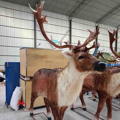 購入 カスタマイズされるジュラ紀の世界の現実的なアニマトロニクスの動物のヘラジカの彫像のサイズ online manufacture