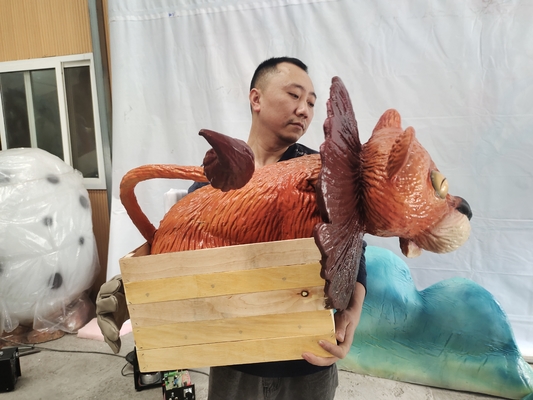 注文の長さの注文色の現実的な恐竜のCosplay党支柱のシリコーンのドラゴン手パペット